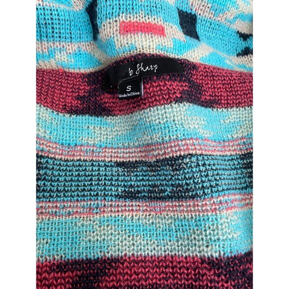 b sharp Aztec Inspired Asymmetrical Open Cardigan Size small - Picture 2 of 3